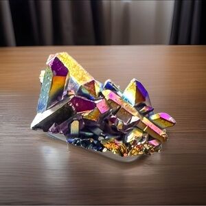 New Rainbow Titanium Quartz Cluster 33 grams Increase Happiness, Ground Chakras